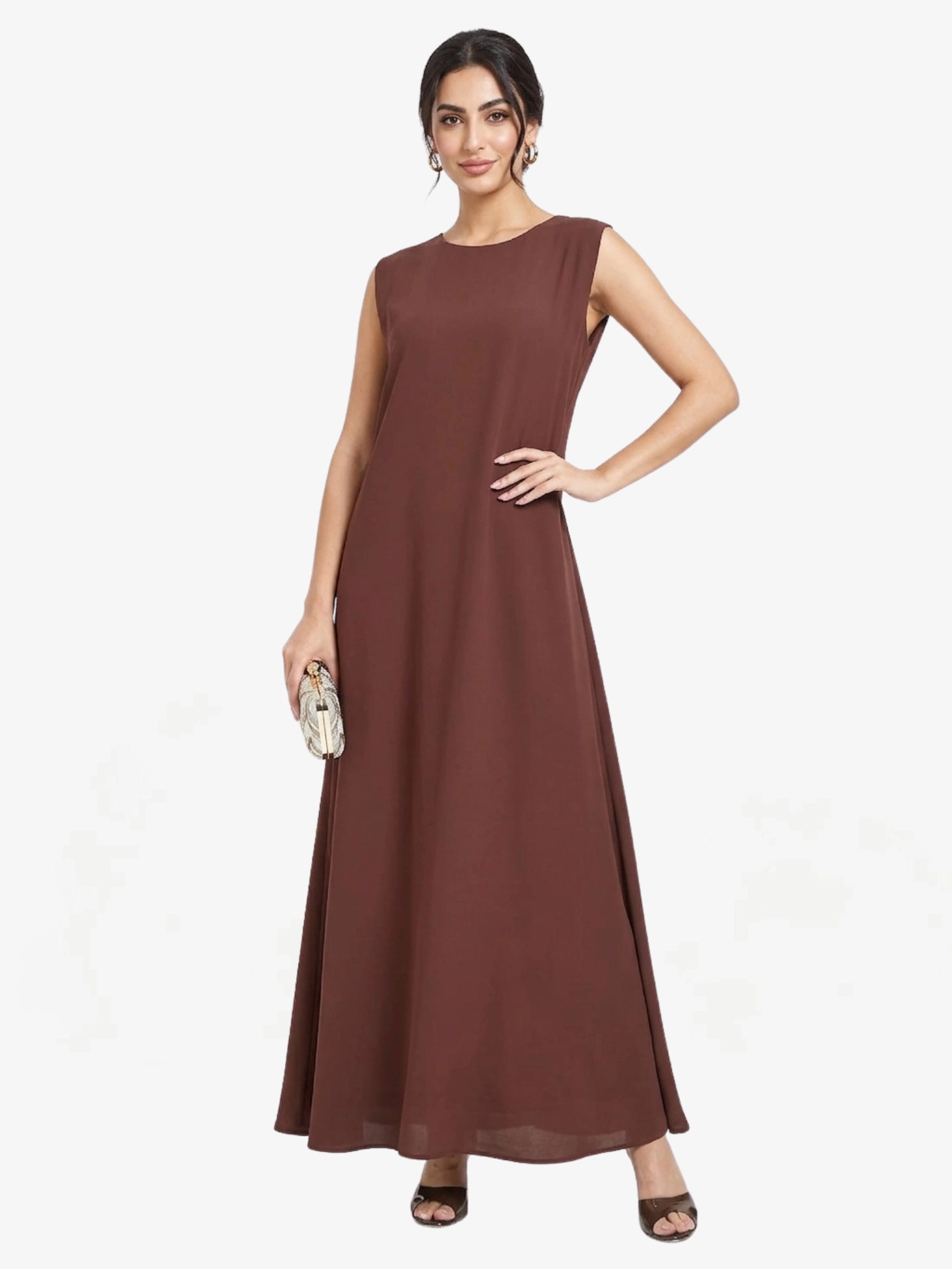 14 Neuness Essential Sleeveless Maxi Dress Super Nida Kori | نيو نِس إيسينشال فستان ماكسي بدون أكمام قماش سوبر ندى كوري - Image 1