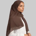 Neuness Dujalil Chiffon Hijab- Brown